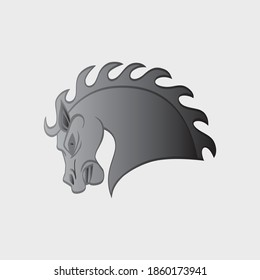 angry horse head mascot, vector illustration