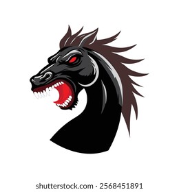  angry horse Mascot E sports Vector Illustration wild horse