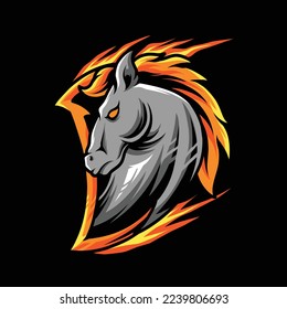 angry horse mascot vector design on a shield, can be used for t-shirt design, mascot design, posters, emblems, etc.