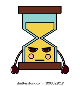angry hourglass kawaii icon image 