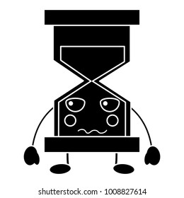 angry hourglass kawaii icon image 