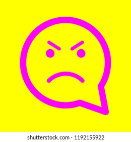 Angry Human face, Emoticon, stock vector illustration, EPS10.