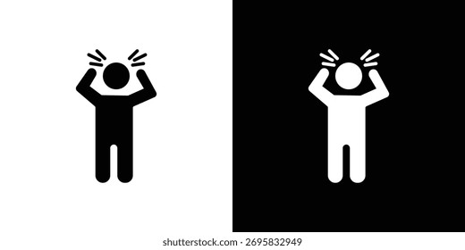 Elemento de diseño de concepto de icono humano enojado. iconos de pictograma.