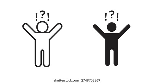 Angry human icon concept. Thin line symbol. Vector illustration isolated. Editable stroke.