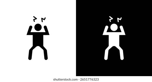 Angry human icon of a flat style vector