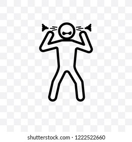 angry human vector linear icon isolated on transparent background, angry human transparency concept can be used for web and mobile