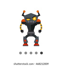 Angry Humanoid Robot Icon
