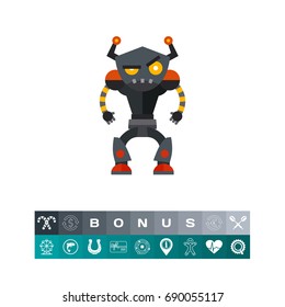Angry Humanoid Robot Icon