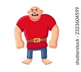 Angry, hungry giant character. Big man. Character for children
