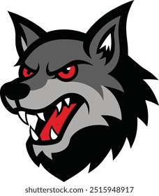 angry husky head mascot logo illustration