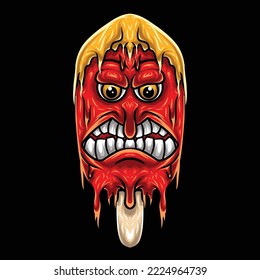 Angry Ice Cream Cartoon Character