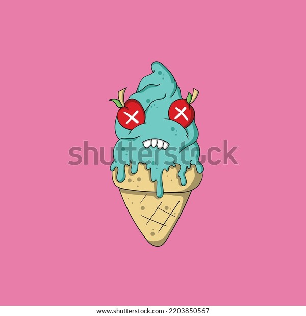 Angry Ice Cream Drink Monster Stock Vector (Royalty Free) 2203850567 ...