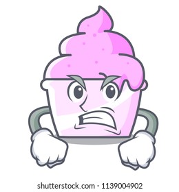 Angry ice cream paper cup mascot cartoon