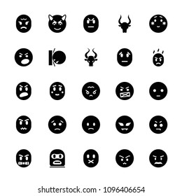 Angry icon. collection of 25 angry filled icons such as bull, sad emot. editable angry icons for web and mobile.