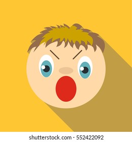 Angry icon. Flat illustration of angry vector icon for web