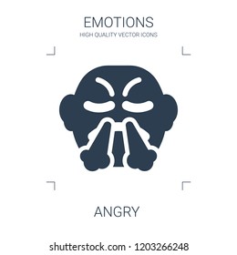 angry icon. high quality filled angry icon on white background. from emotions collection flat trendy vector angry symbol. use for web and mobile