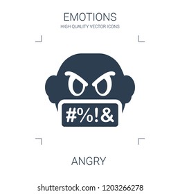 angry icon. high quality filled angry icon on white background. from emotions collection flat trendy vector angry symbol. use for web and mobile