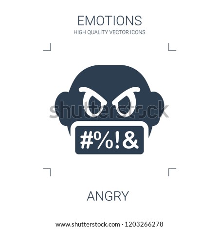 angry icon. high quality filled angry icon on white background. from emotions collection flat trendy vector angry symbol. use for web and mobile