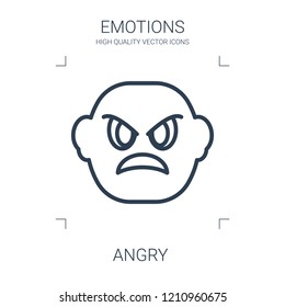 angry icon. high quality line angry icon on white background. from emotions collection flat trendy vector angry symbol. use for web and mobile