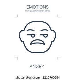 angry icon. high quality line angry icon on white background. from emotions collection flat trendy vector angry symbol. use for web and mobile