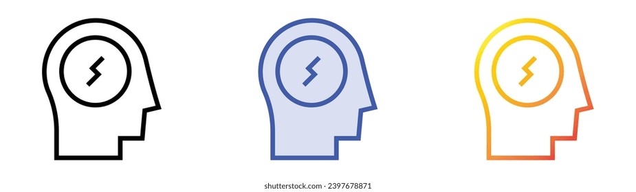 angry icon. Linear, Blue Fill and Gradient Style Design Isolated On White Background