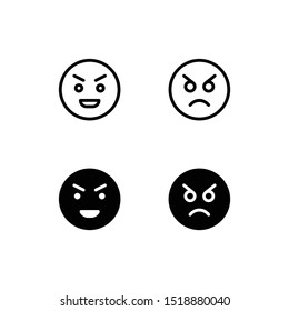 Angry Icon Logo Vector Symbol. Emoji Icon