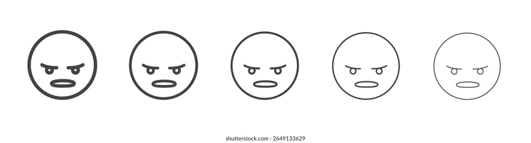 Angry icon outline ilustration vector symbol