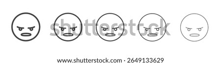 Angry icon outline ilustration vector symbol
