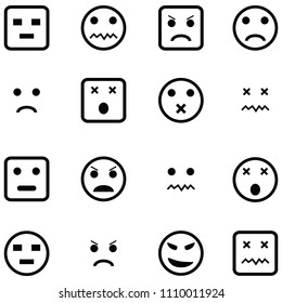 angry icon set