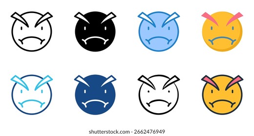 Angry icon set multiple style collection 
