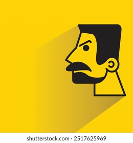 angry icon with shadow on yellow background