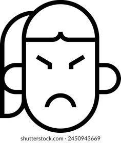 angry icon. Thin linear style design isolated on white background