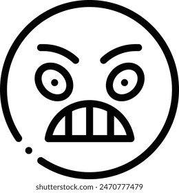 angry icon. Thin Linear Style Design Isolated On White Background