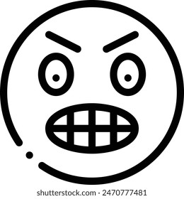 angry icon. Thin Linear Style Design Isolated On White Background