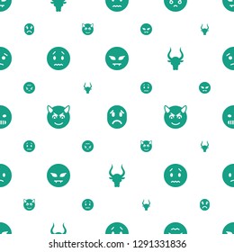 angry icons pattern seamless white background. Included editable filled devil emot, sad emot, angry emoji, bull, angry emot icons. icons for web and mobile.