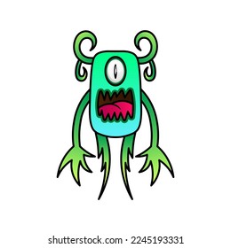 angry illustration monster design kawaii