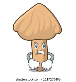 Angry inocybe mushroom mascot cartoon