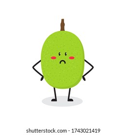 angry jackfruit cute character mascot vector design