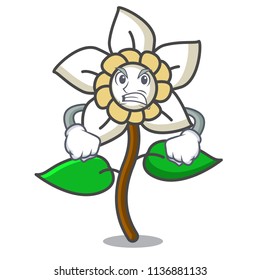 Angry jasmine flower mascot cartoon