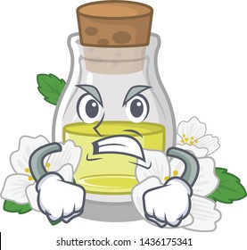 Angry jasmine oil in the cartoon shape
