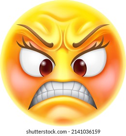 An Angry Jealous Or Mad Emoticon Cartoon Face Hating Something Icon
