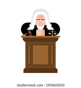 Angry judge. Strict magistrate. cartoon character vector 