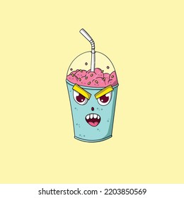 Angry Juice Drink Monster Illustration