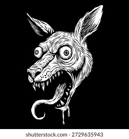 angry kangaroo hand drawn vector illustration