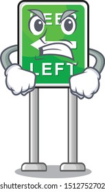 Angry keep left sign mascot road