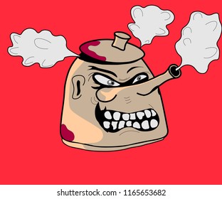 Angry kettle gets pissed