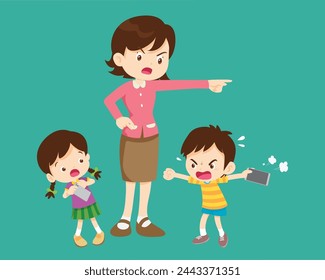angry kid addicted mobile phone