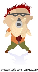 Angry kid with a gun