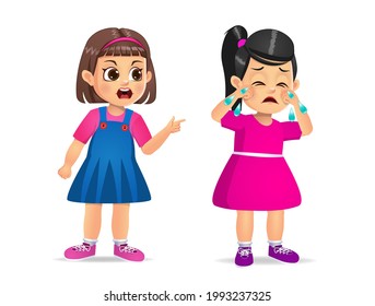 Angry Kid Shouting Cute Girl Isolated Stock Vector (Royalty Free ...