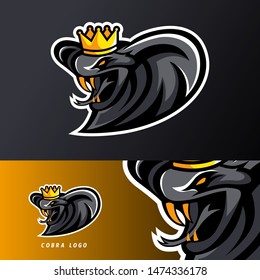 Angry king cobra snake sport esport gaming mascot logo template for streamer team